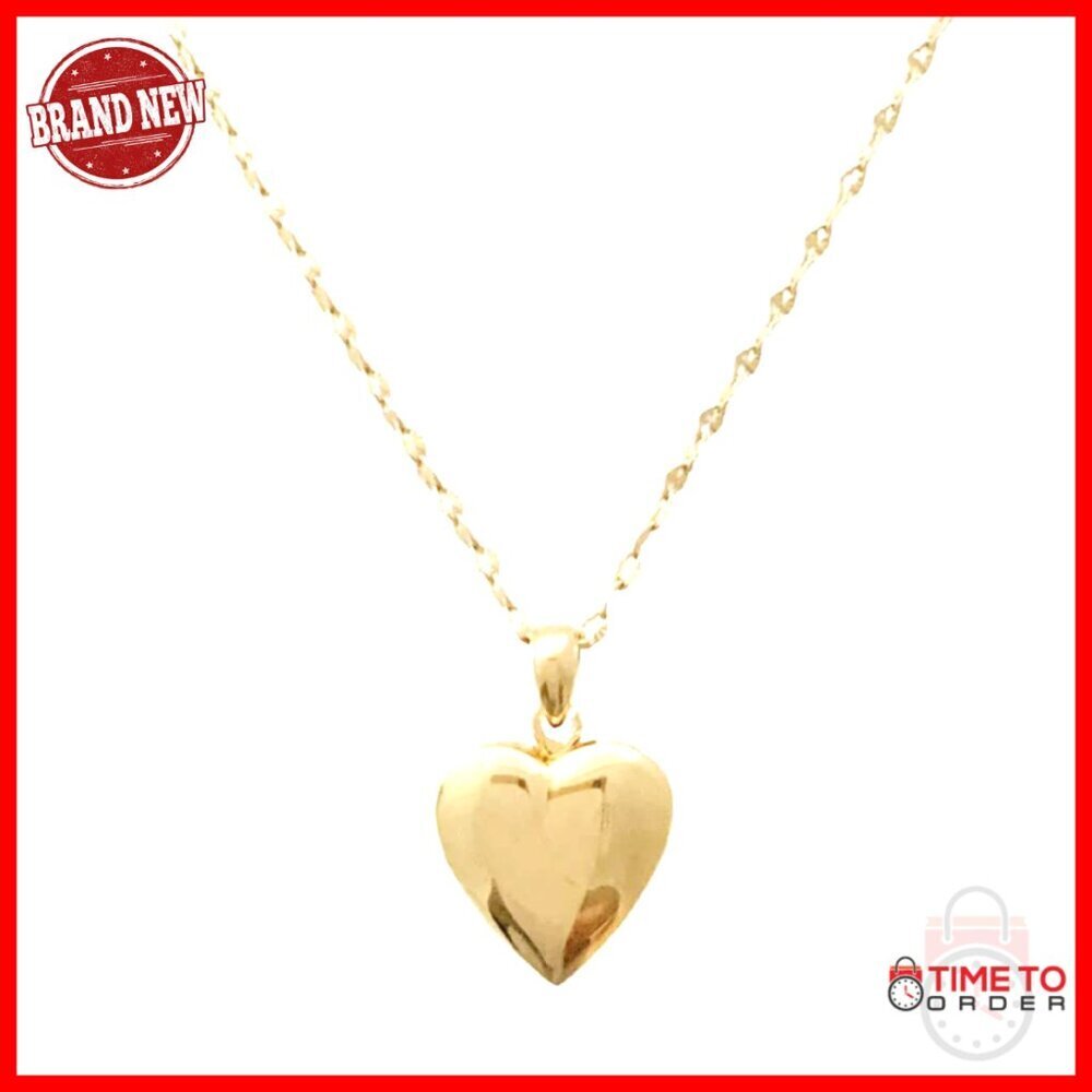 18k Gold Plated Heart Locket Necklace, Adjustable Chain, Minimalist Jewelry